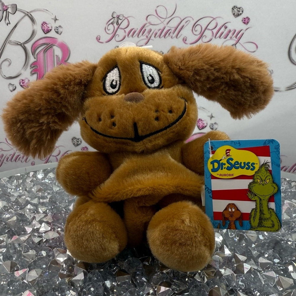 Dr. Seuss the grinch max dog plush mini Brown Plush Dog with Tag